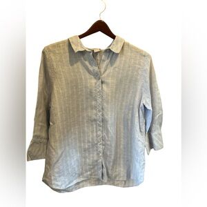 Chico’s coral no iron button front top‎ size 2 or L